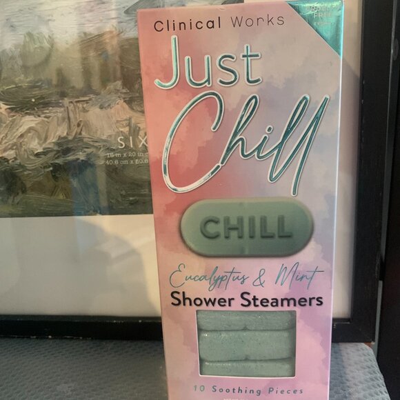 NWT CLINICAL WORKS Just Chill Eucalyptus Mint Shower Steamers 10pcs - Picture 1 of 4